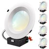 Luxrite 8 Inch Commercial LED Recessed Downlight 3 CCT Selectable 16/21/27W 1600/2100/2700LM Dimmable 4-Pack LR23959-4PK